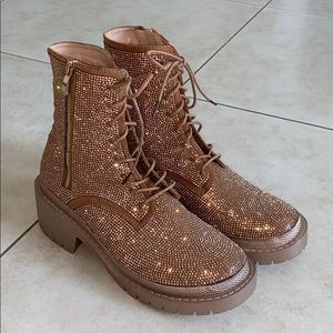 Cape Robbins Sequin Combat boots
